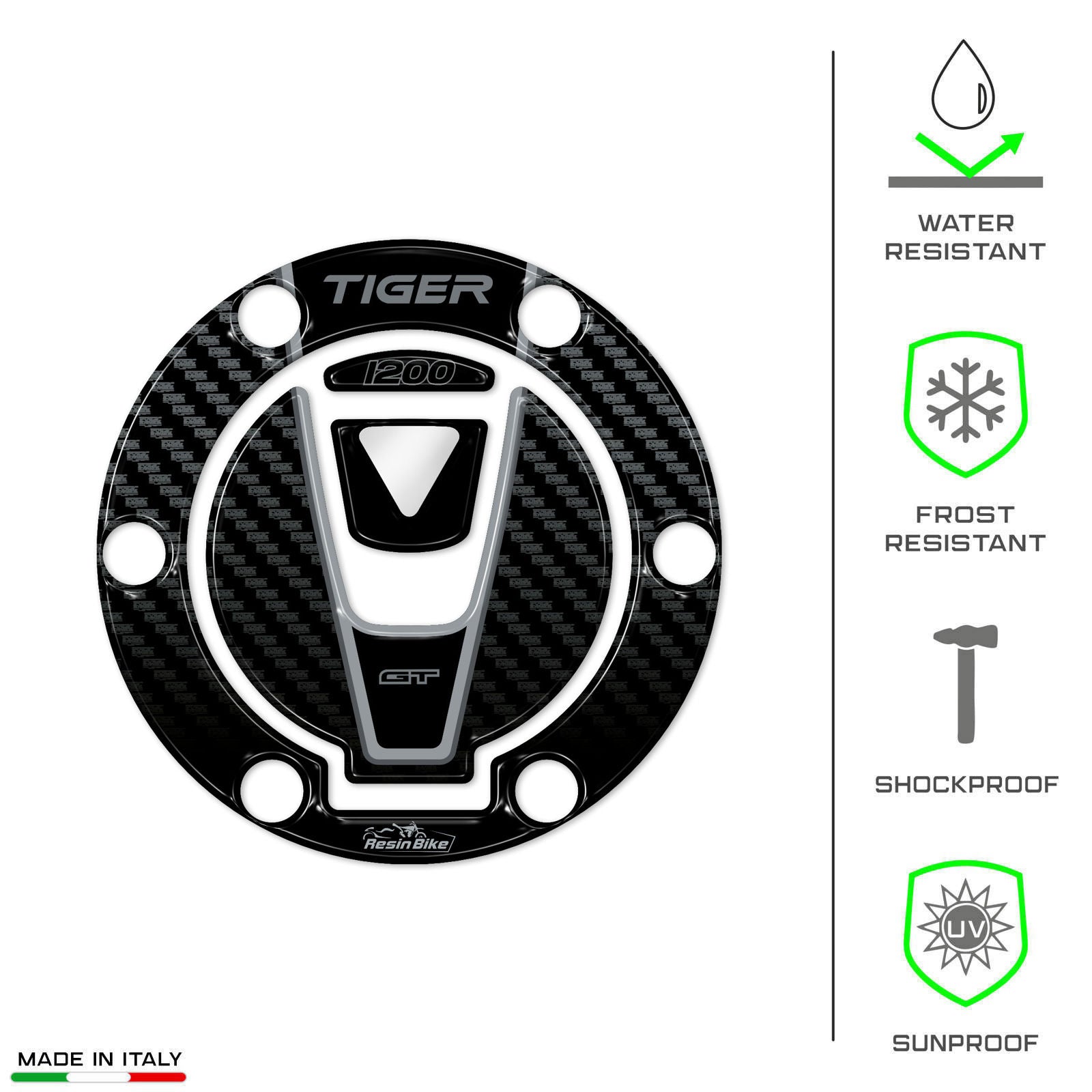 Resin Bike 3D Motorcycle Stickers - Fuel Cap | Triumph Tiger 1200 GT Pro 2022>2025 - Pyramid Motorcycle Accessories