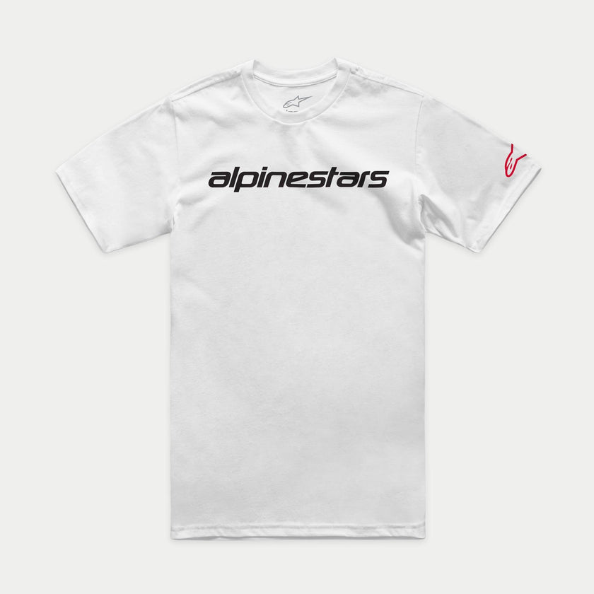 Alpinestars Linear Wordmark 2.0 CSF T-Shirt | White/Red/Black - Shop name