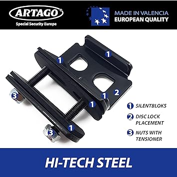Artago 30X Disc Lock Bracket - Footrest/Square Tube Mount - Shop name