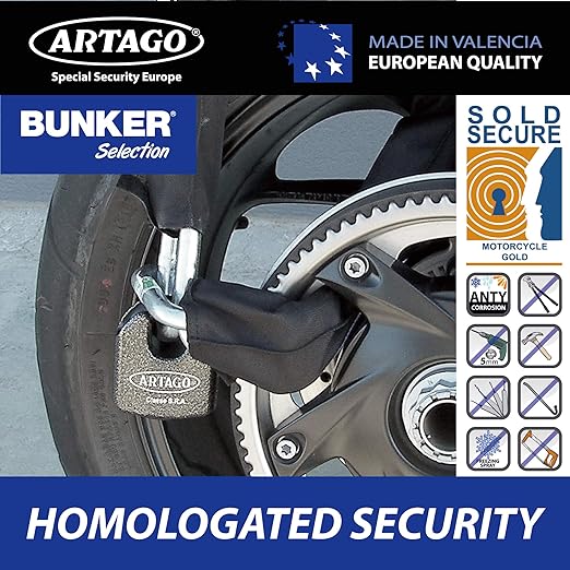 Artago 68T/B Padlock + 14.120 120cm Chain Combo - Sold Secure Certified - Shop name