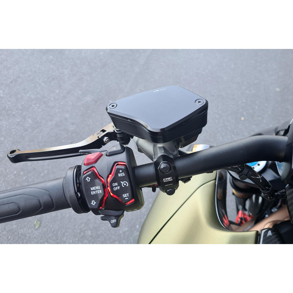 CNC Racing Front Brake and Clutch Fluid Reservoir Caps Streaks for Ducati - Shop name