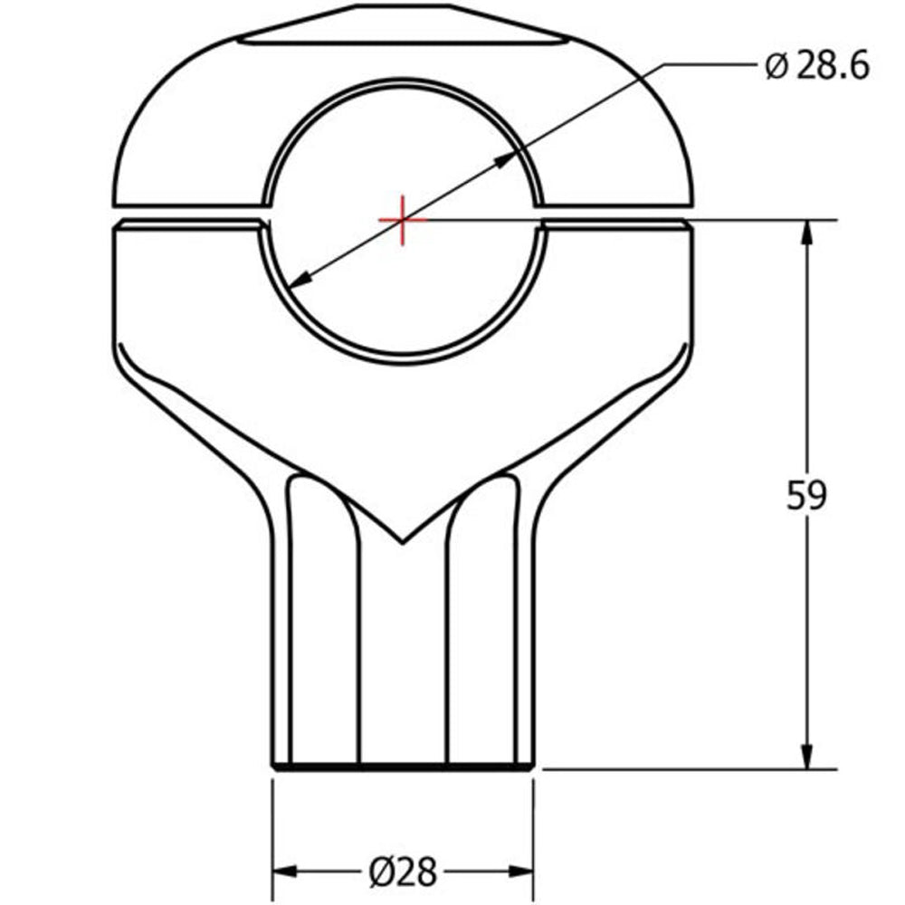 CNC Racing Riser Handlebar Conical Height 59 mm - Shop name