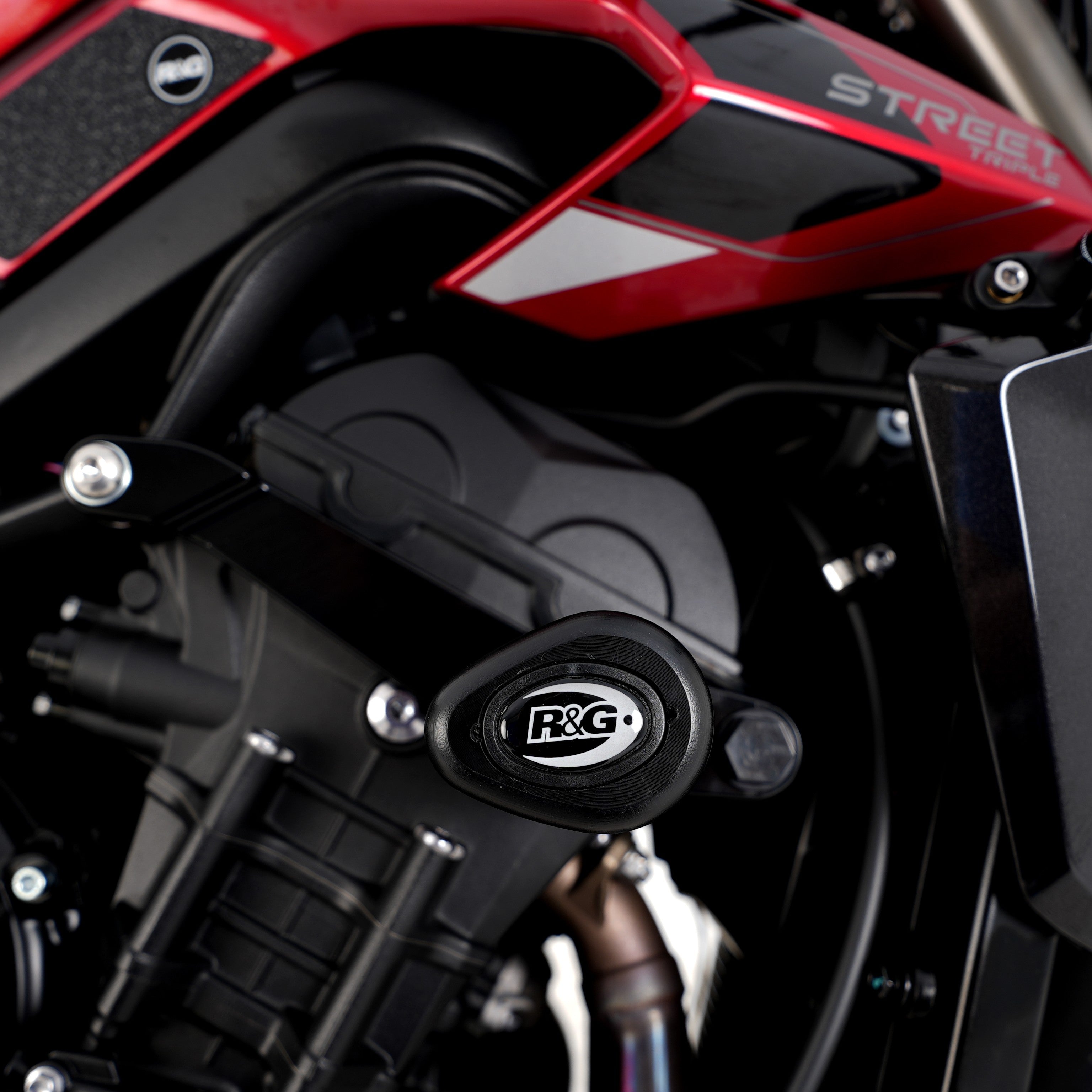 R&G Crash Protectors | White | Triumph Street Triple 765 RS 2017>Current & Triumph Street Triple 765 R 2017>Current & Triumph Street Triple 765 S 2017>2020 & Triumph Street Triple 765 RX 2026 & Triumph Street Triple 660 S 2017>2022