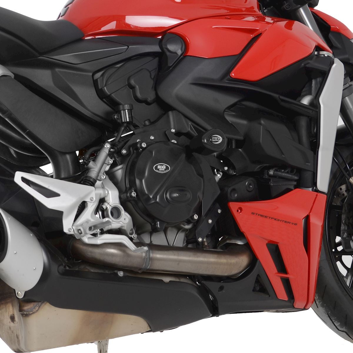 R&G Crash Protectors | Black | Ducati Panigale V2 2020>2024 & Ducati Streetfighter V2 2022>2024 - Pyramid Motorcycle Accessories