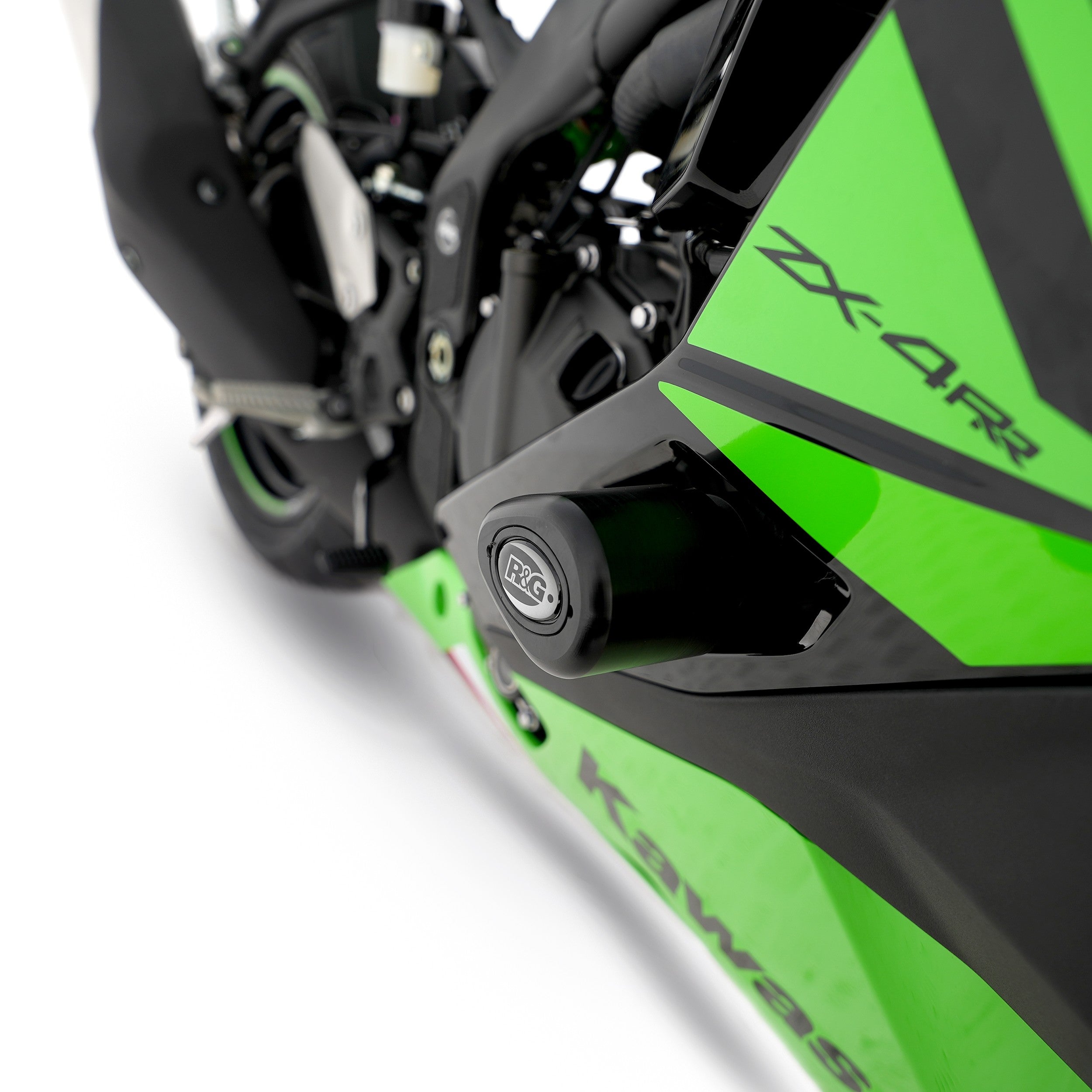 R&G Crash Protectors | Black | Kawasaki ZX-25R 2020 & Kawasaki Ninja ZX-4R 2023>Current & Kawasaki Ninja ZX-4R SE 2023 & Kawasaki Ninja ZX-4RR 2023>Current - Pyramid Motorcycle Accessories