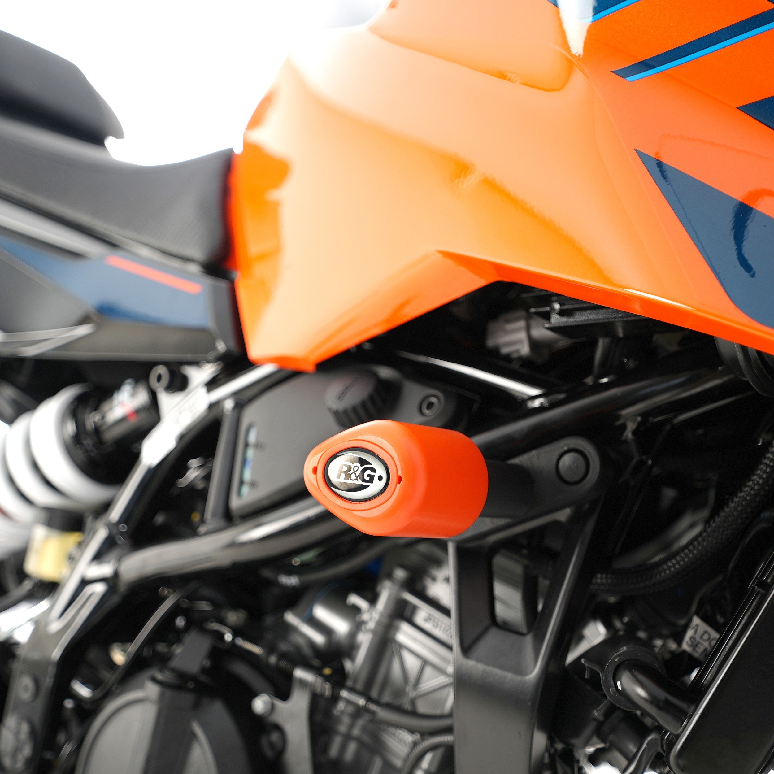 R&G Crash Protectors | Orange | KTM 390 Duke 2024>Current & KTM 125 Duke 2024>Current & KTM 250 Duke 2024>Current