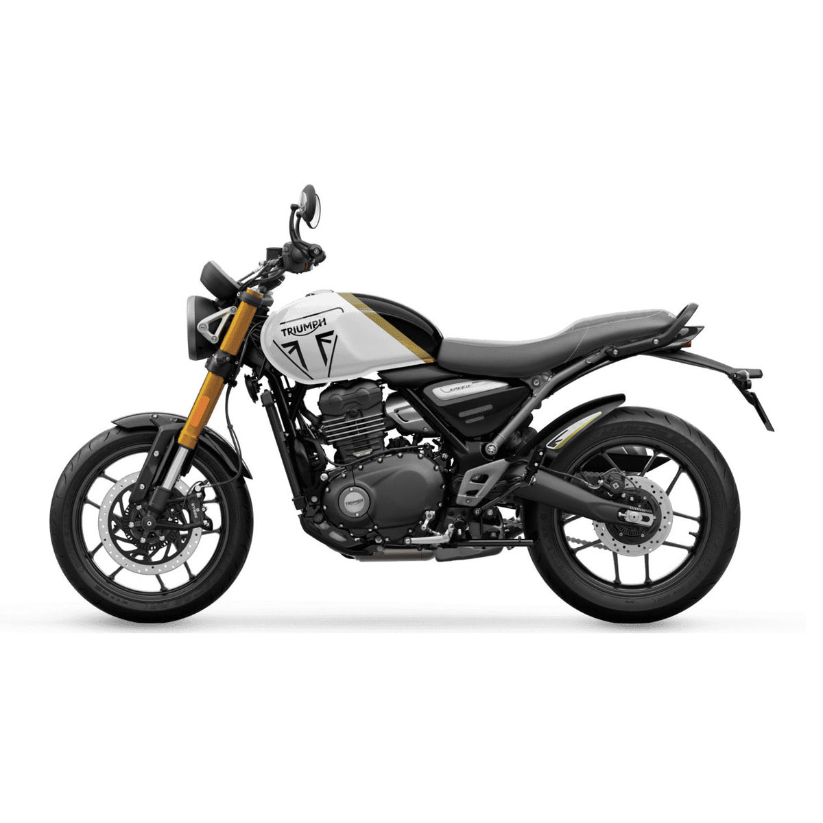 Pyramid Decals | Pearl Metallic White Hugger Decal | Triumph Speed 400 2024>Current