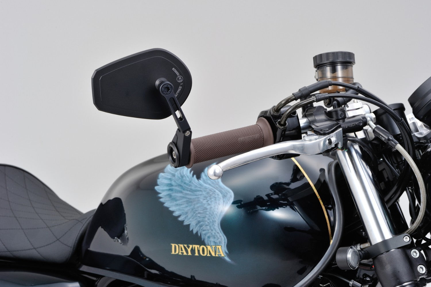 Daytona "D-MIRROR-15" Aluminium Flat Bar End Mirror BlackΒ -Β Shop name