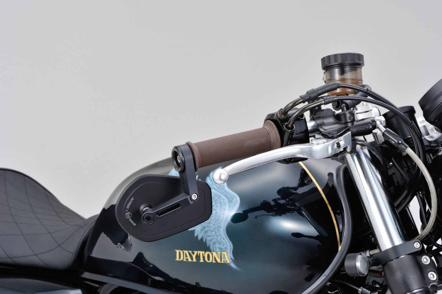 Daytona "D-MIRROR-15" Aluminium Flat Bar End Mirror BlackΒ -Β Shop name