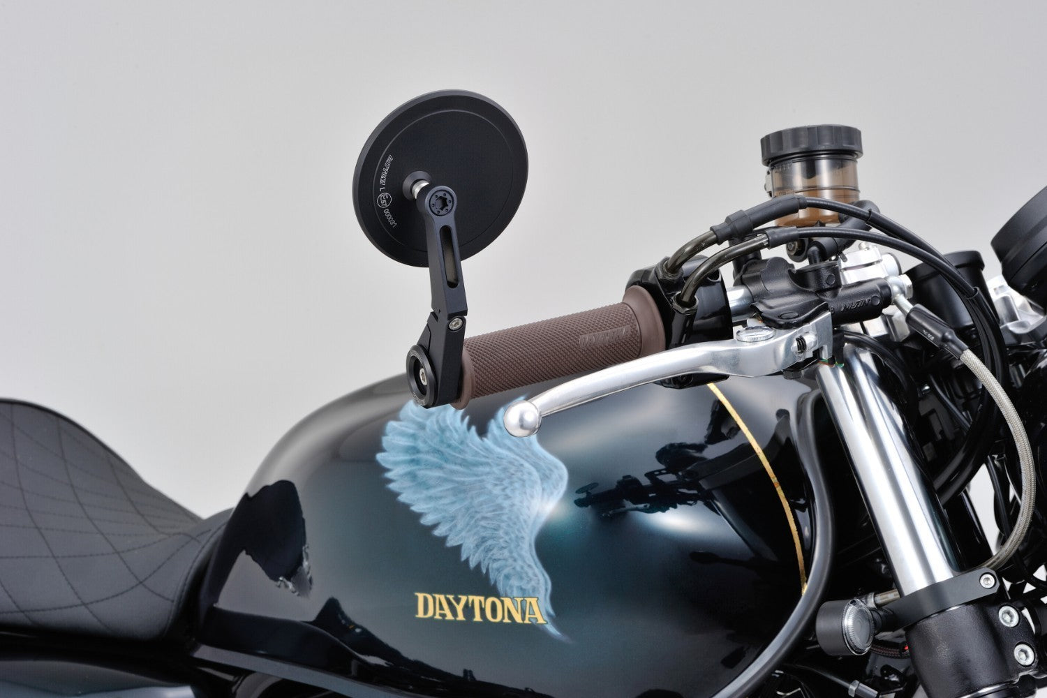 Daytona "D-MIRROR-17" Aluminium Flat Bar End Mirror BlackΒ -Β Shop name