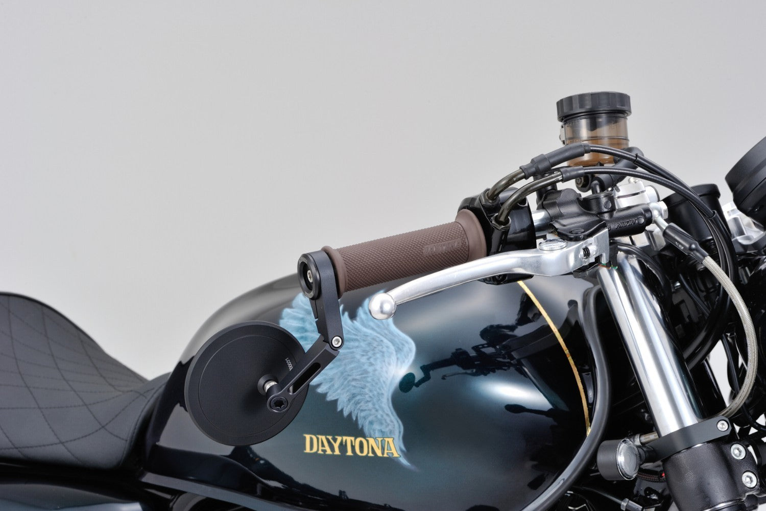 Daytona "D-MIRROR-17" Aluminium Flat Bar End Mirror BlackΒ -Β Shop name