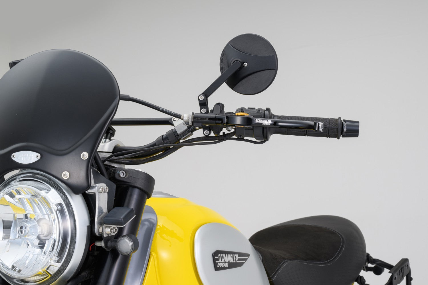 Daytona "D-MIRROR-18" ABS Nylon Handle Bar Clamp Mirror Black - Shop name