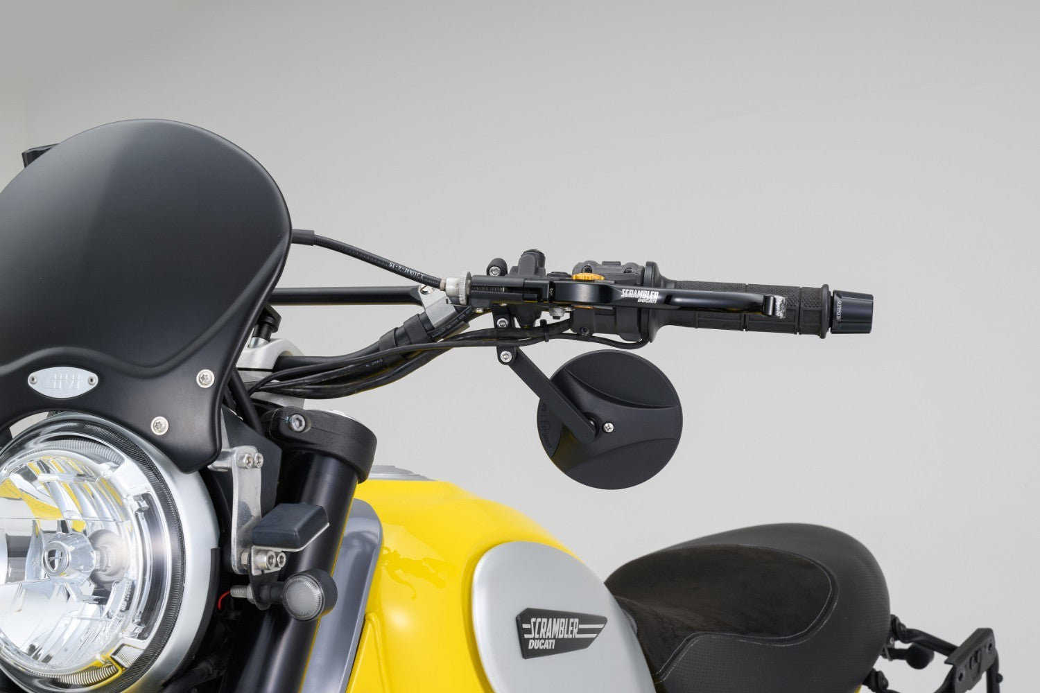 Daytona "D-MIRROR-18" ABS Nylon Handle Bar Clamp Mirror Black - Shop name