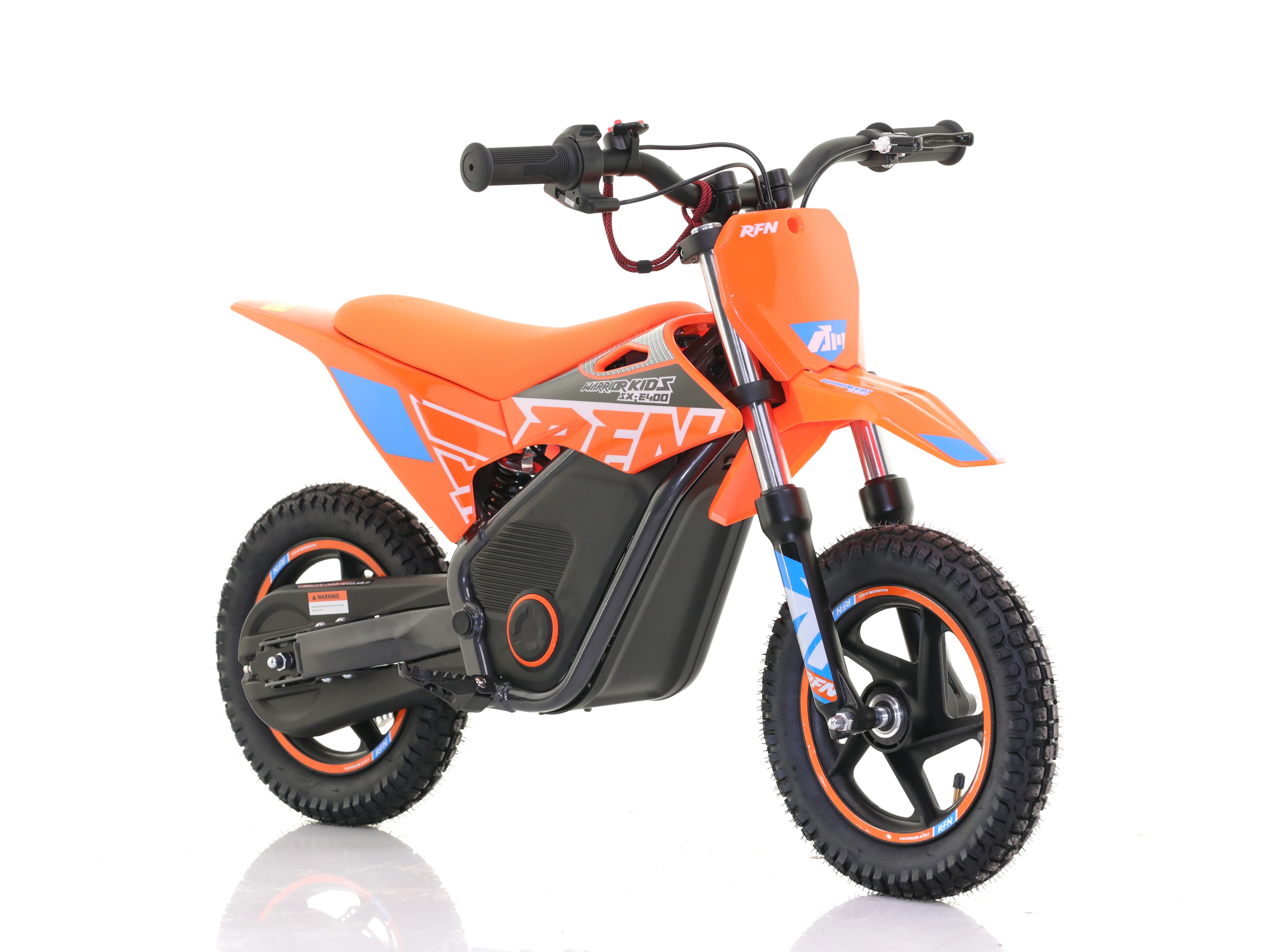 RFN Warrior SX-E400 12-inch Kids Electric MX Bike | Orange/Blue