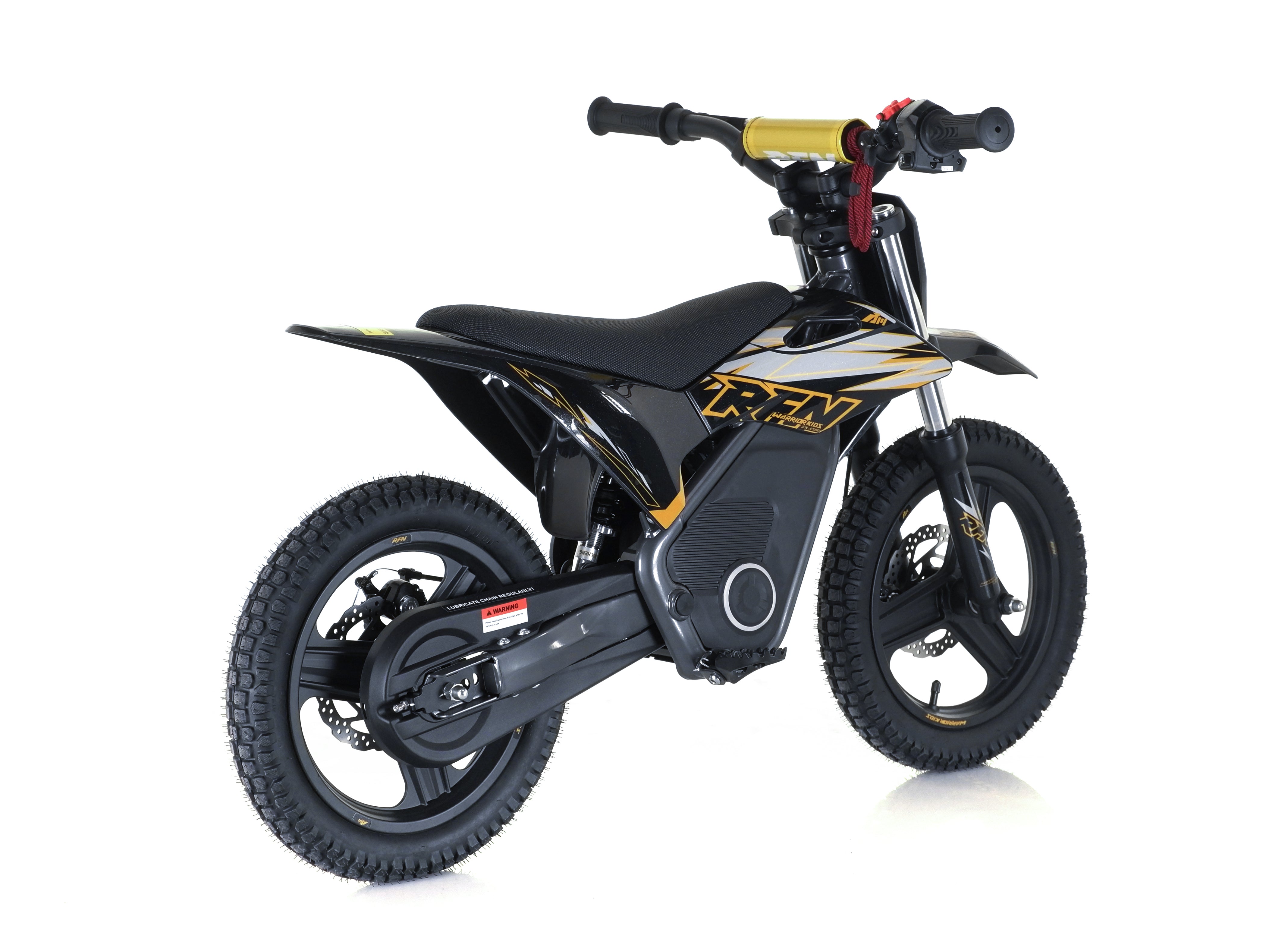 RFN Warrior SX-E500 14-inch Kids Electric MX Bike | Black/Gold
