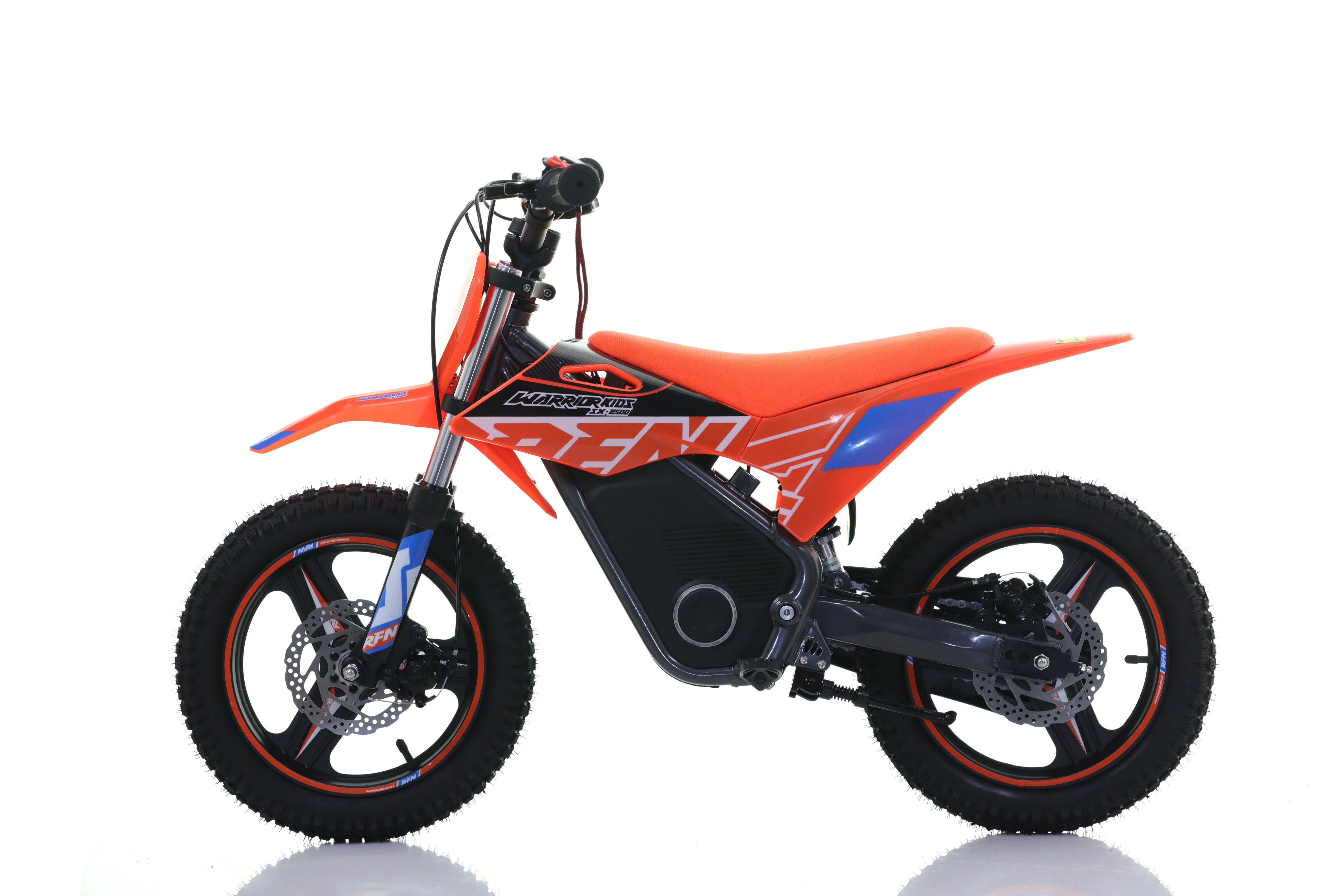 RFN Warrior SX-E500 14-inch Kids Electric MX Bike | Orange/Blue