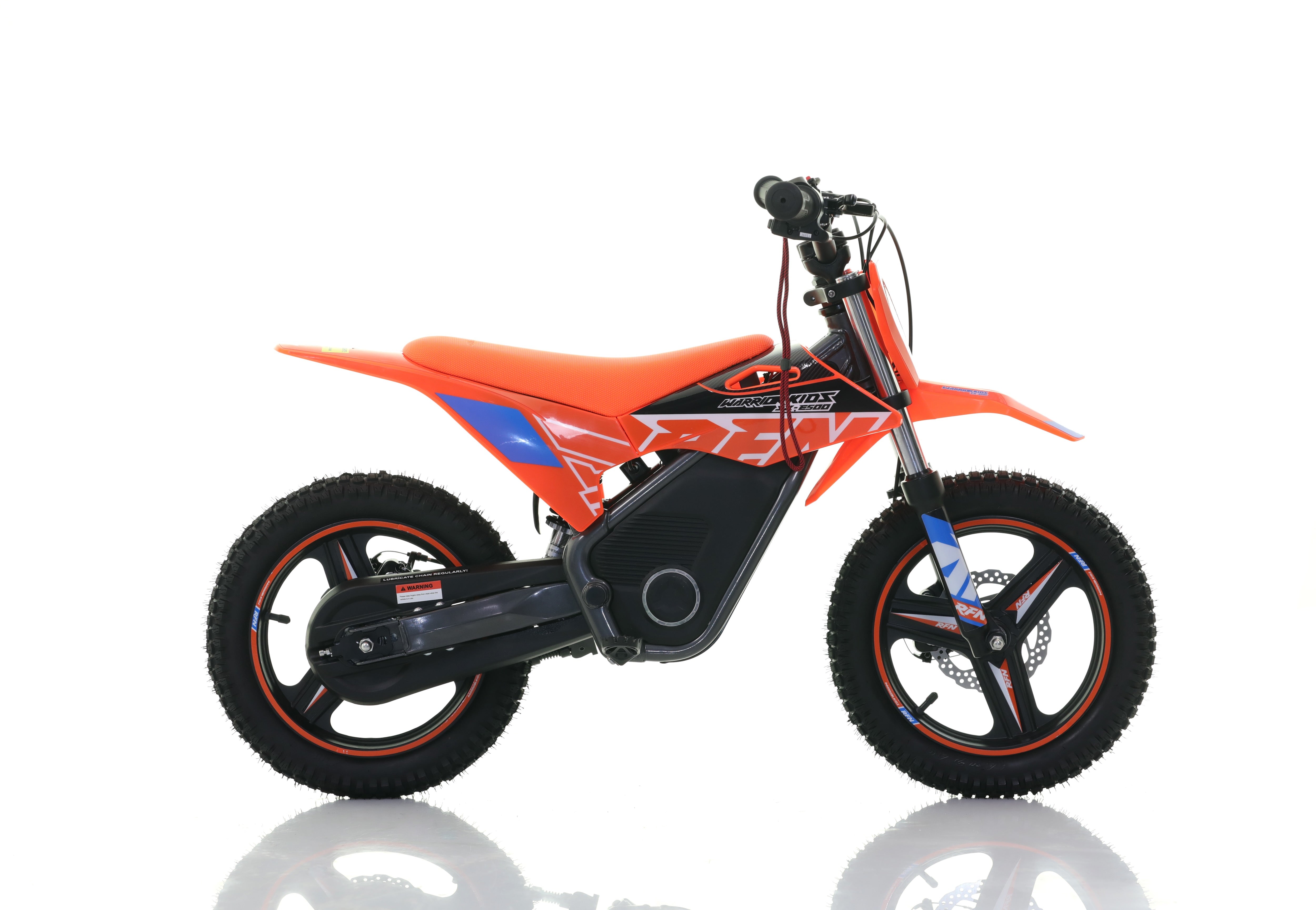 RFN Warrior SX-E500 14-inch Kids Electric MX Bike | Orange/Blue