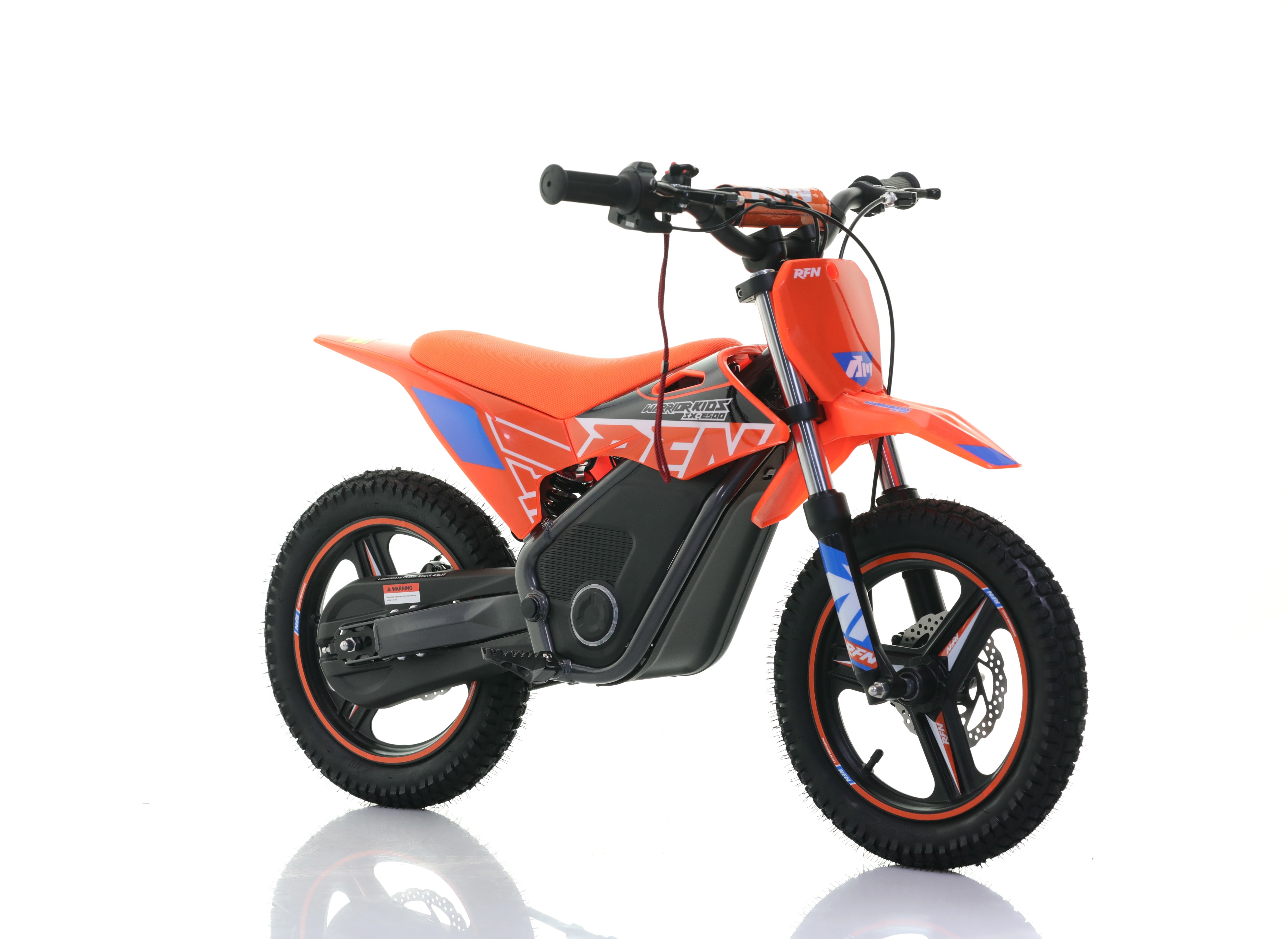 RFN Warrior SX-E500 14-inch Kids Electric MX Bike | Orange/Blue