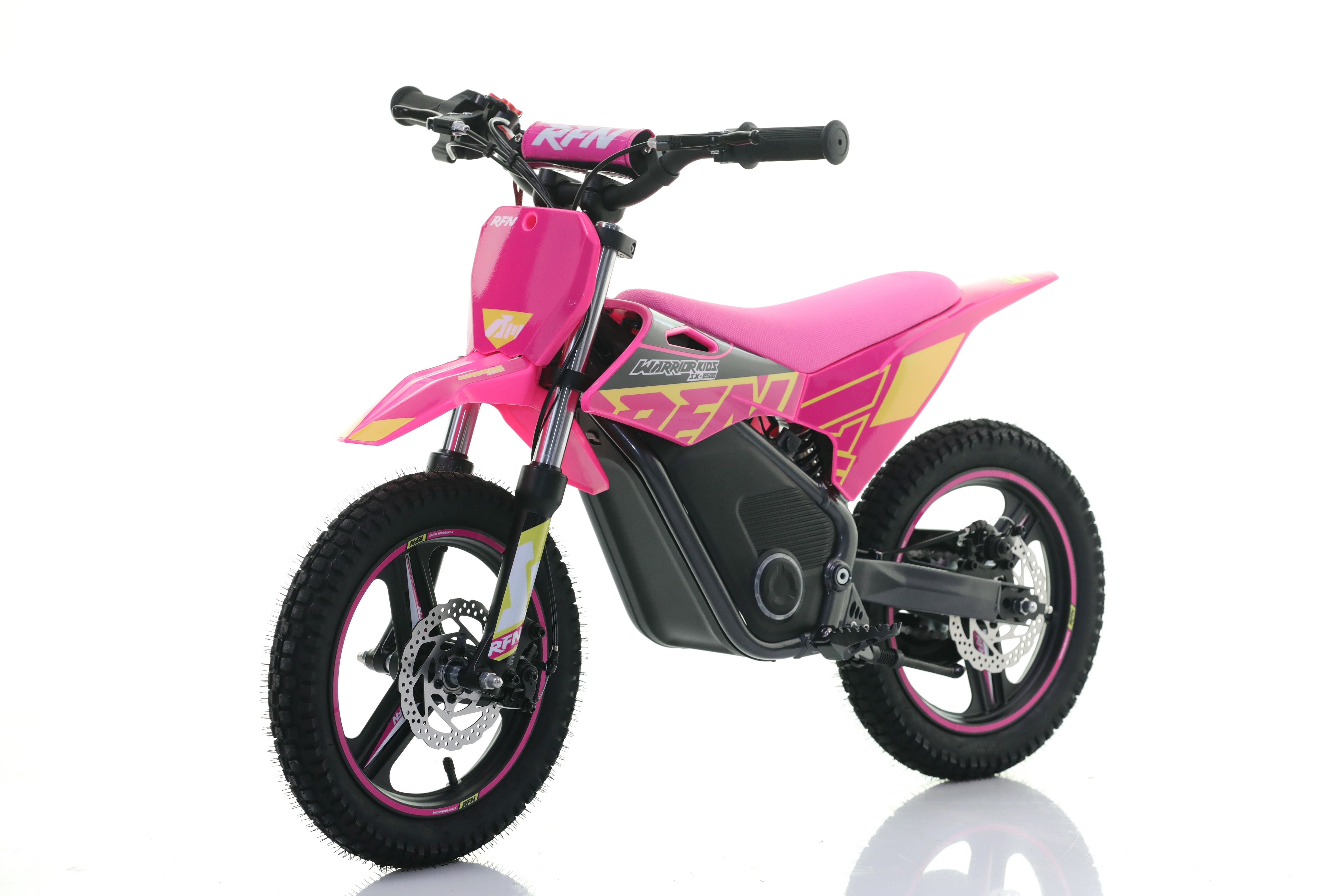 RFN Warrior SX-E500 14-inch Kids Electric MX Bike | Pink/Yellow