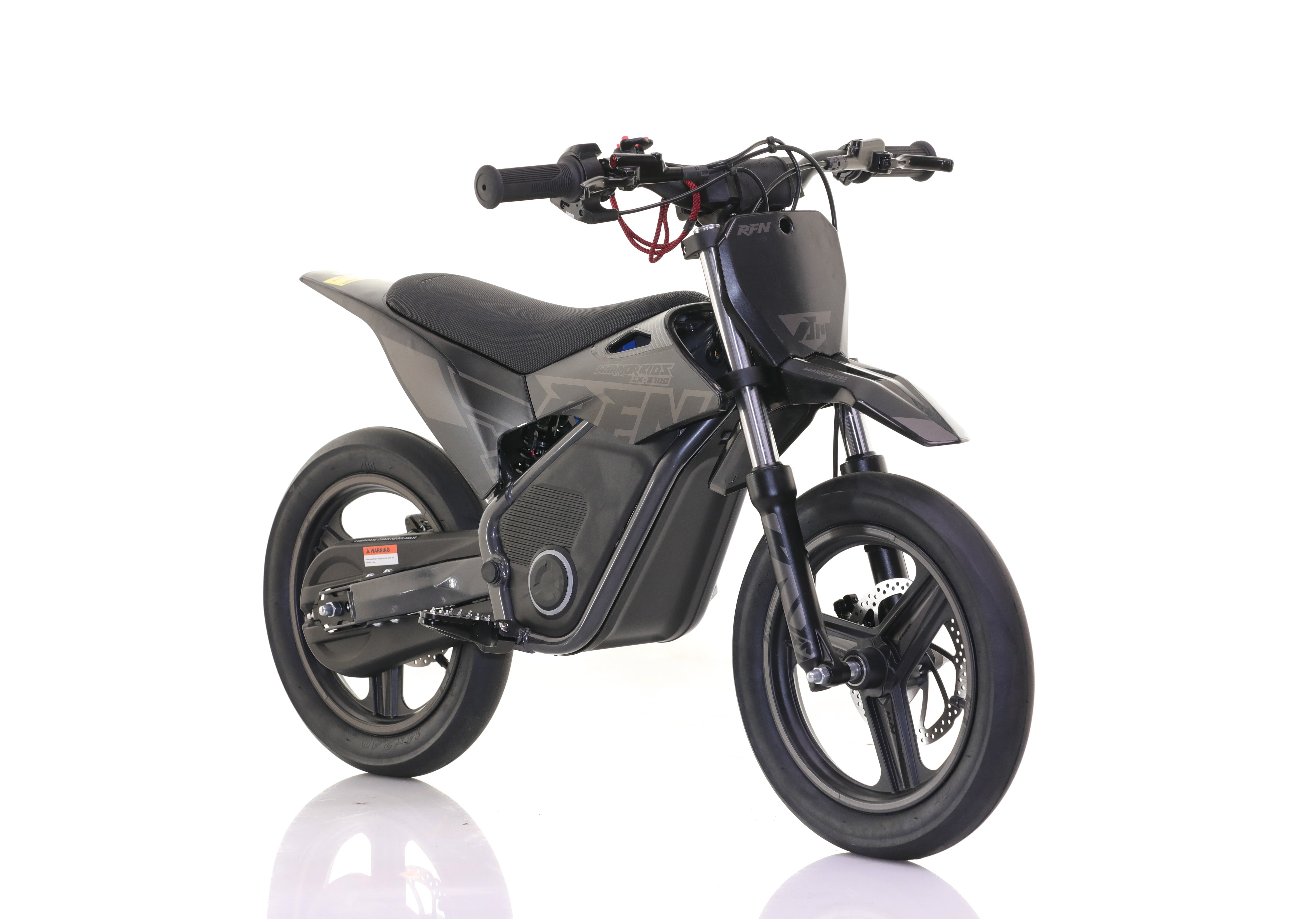 RFN Warrior SX-E700 R SM 14-inch Kids Electric Supermoto Bike | Black/Grey