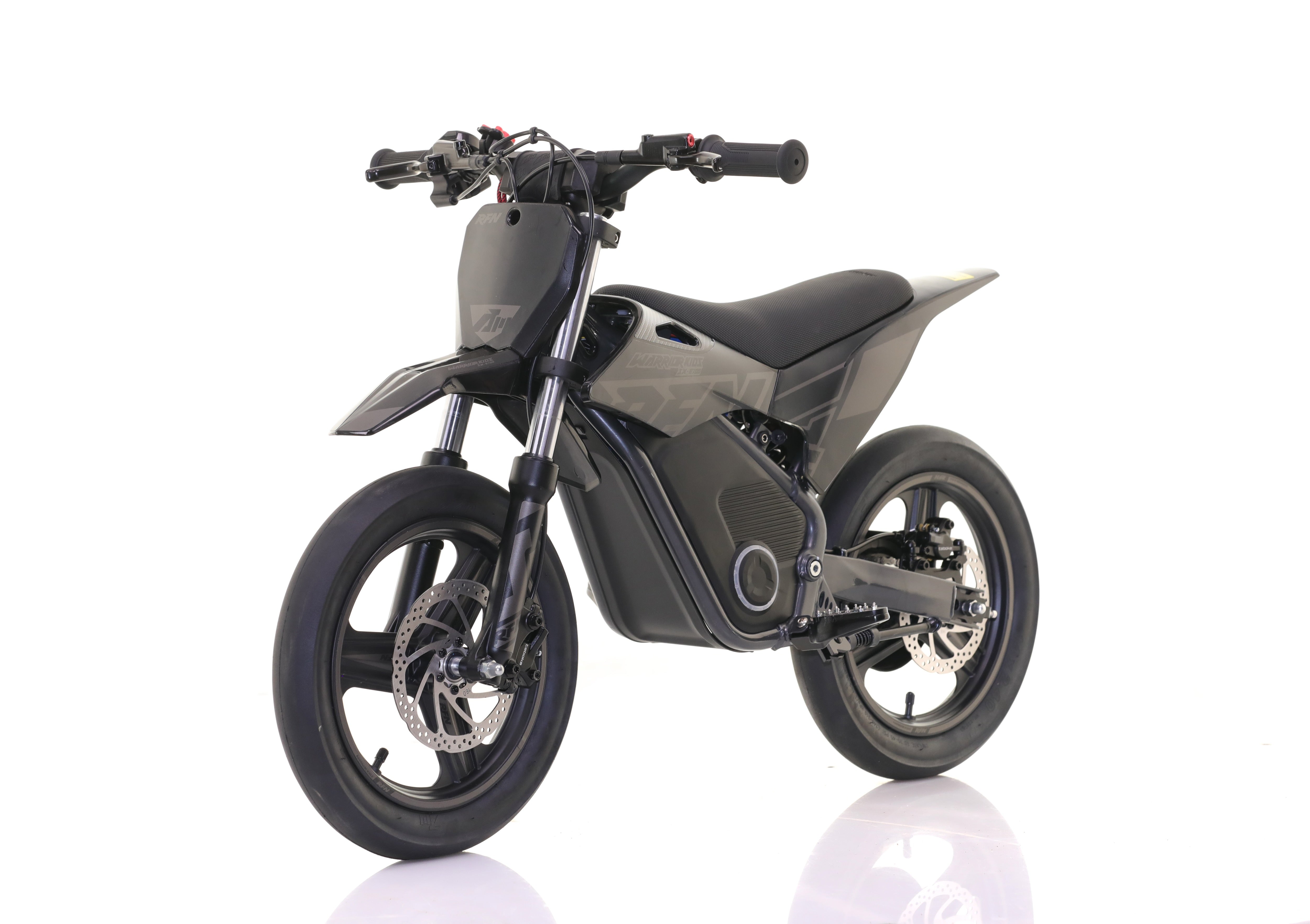 RFN Warrior SX-E700 R SM 14-inch Kids Electric Supermoto Bike | Black/Grey