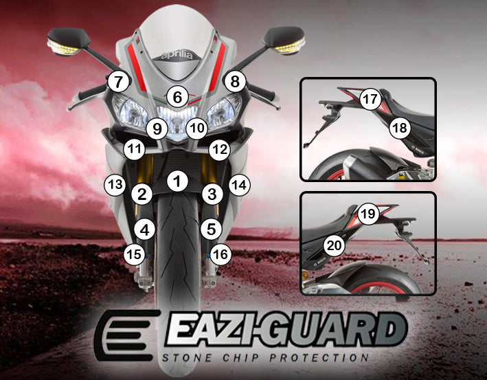 Eazi-Grip Stone Chip Protection Kit | Clear - Gloss | Aprilia RSV4 2015>2020 - Shop name