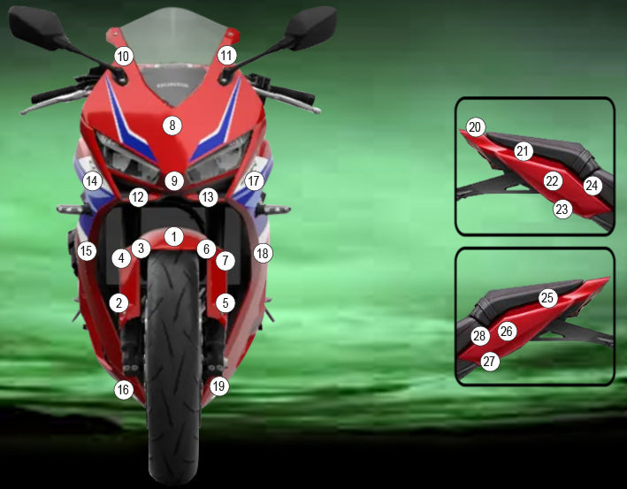 Eazi-Grip Stone Chip Protection Kit | Clear - Gloss | Honda CBR650R 2024>Current - Shop name