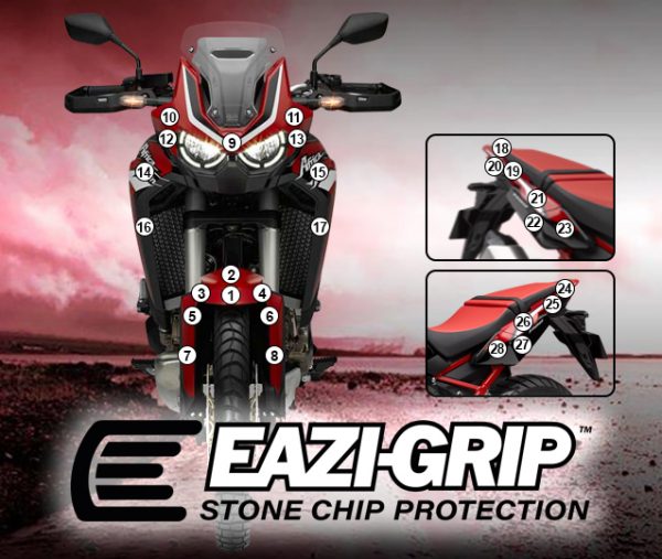 Eazi-Grip Stone Chip Protection Kit | Clear - Gloss | Honda CRF 1100 L Africa Twin 2020>2023 - Shop name