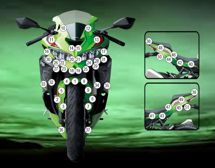Eazi-Grip Stone Chip Protection Kit | Clear - Gloss | Kawasaki Ninja ZX-4RR 2023>Current - Shop name