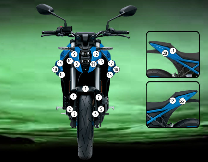 Eazi-Grip Stone Chip Protection Kit | Clear - Gloss | Suzuki GSX-8S 2023>Current - Shop name