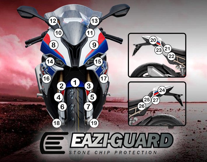 Eazi-Grip Stone Chip Protection Kit | Clear - Matte | BMW S 1000 RR 2019>2024 - Shop name