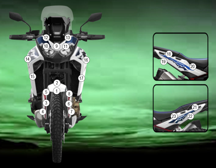 Eazi-Grip Stone Chip Protection Kit | Clear - Matte | Honda Africa Twin CRF1100L 2024>Current - Shop name