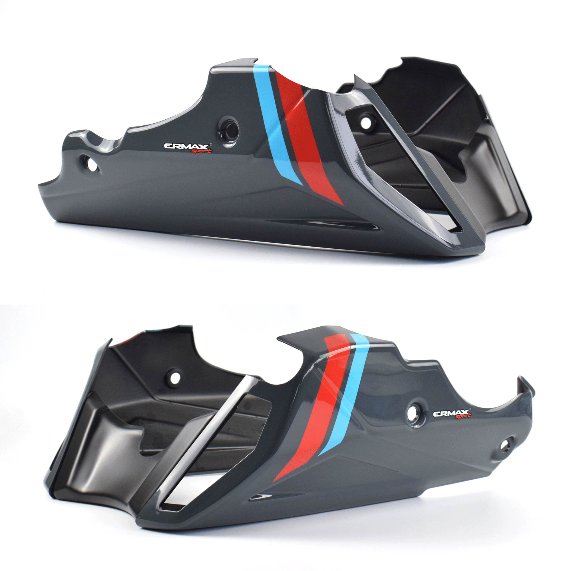 Ermax Belly Pan | Storm Fluo Tri Colour (Storm/Red/Blue) | Yamaha MT-09 2021>2023 - Pyramid Motorcycle Accessories