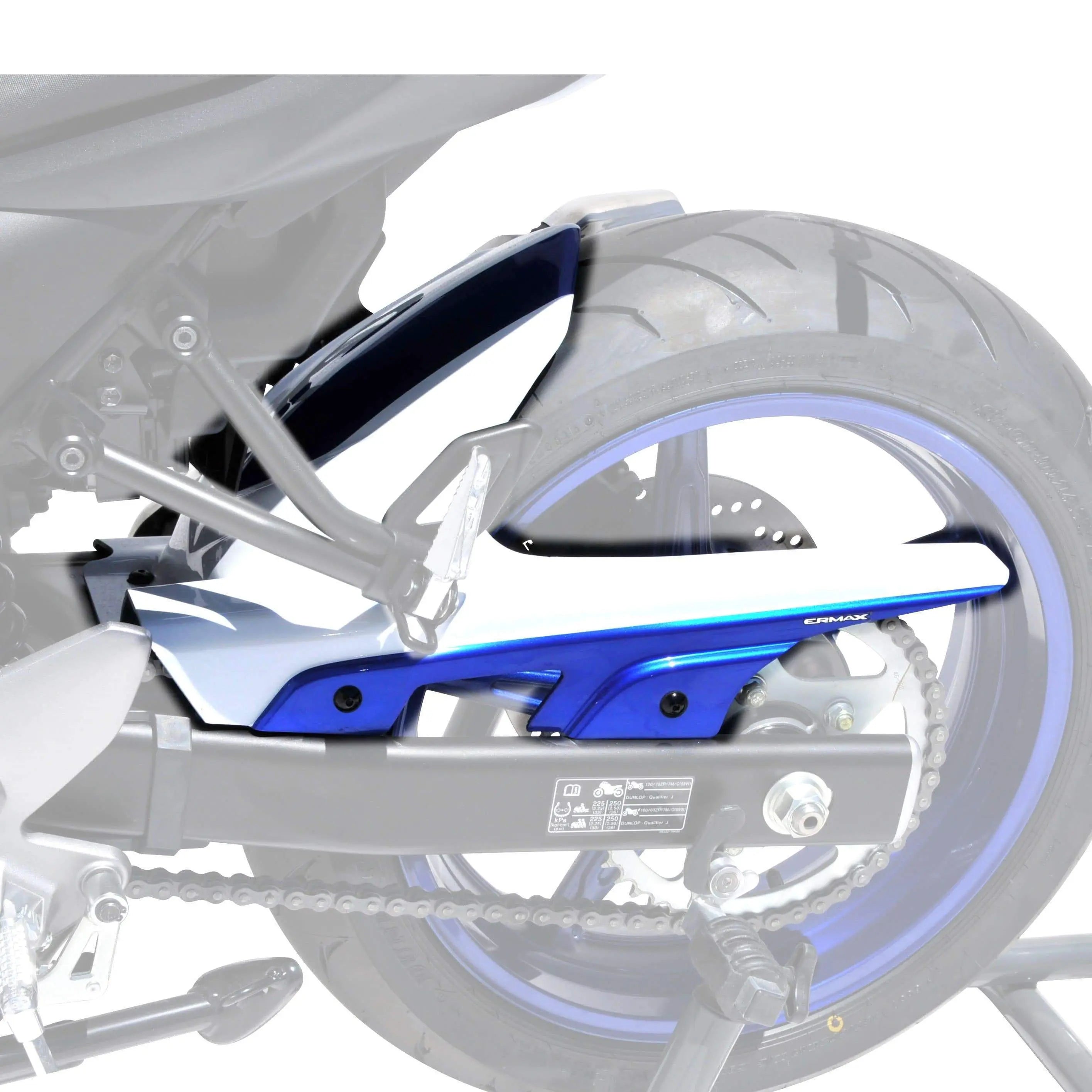 Ermax Hugger | Metallic White/Metallic Blue (Pearl Glacier White/Pearl Vigour Blue) | Suzuki SV650 2016>2018 - Shop name