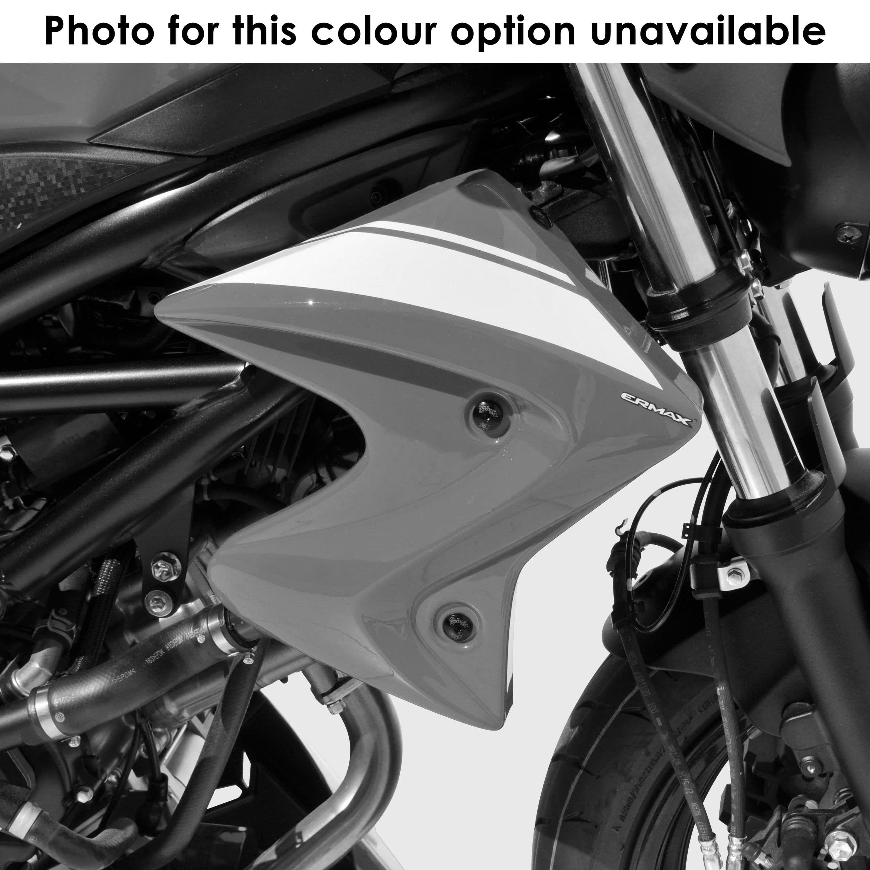Ermax Radiator Cheeks | Metallic White/Metallic Blue (White Pearl Glacier/Triton Blue) | Suzuki SV650 2016>Current - Shop name