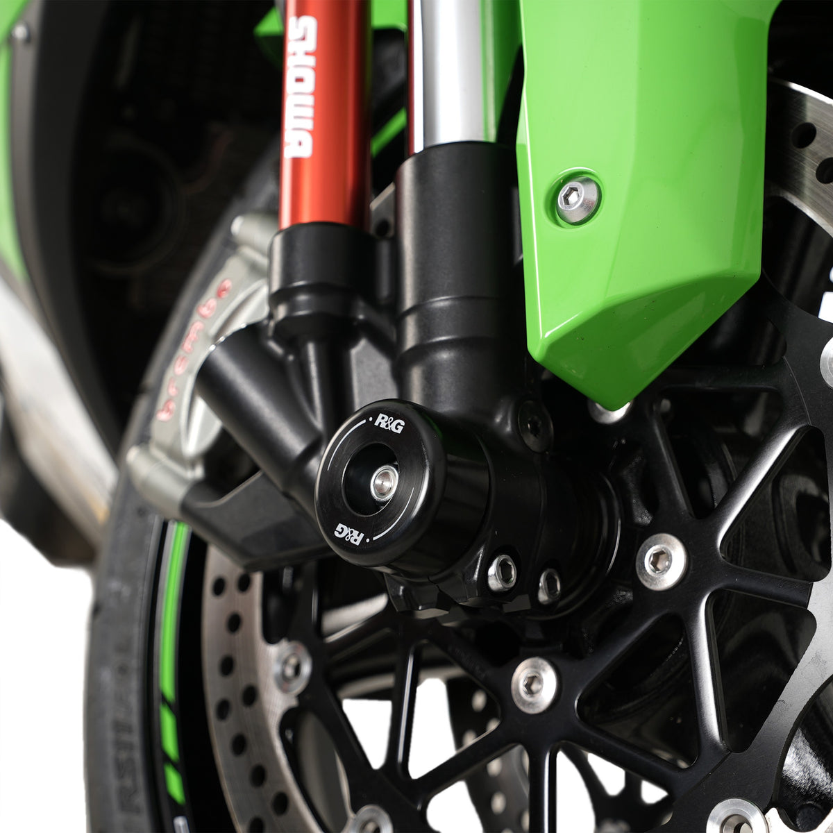 R&G Fork Protectors | Black | Kawasaki ZX-10R '16- & ZX-10RR '21-ย -ย ย Pyramid Motorcycle Accessories