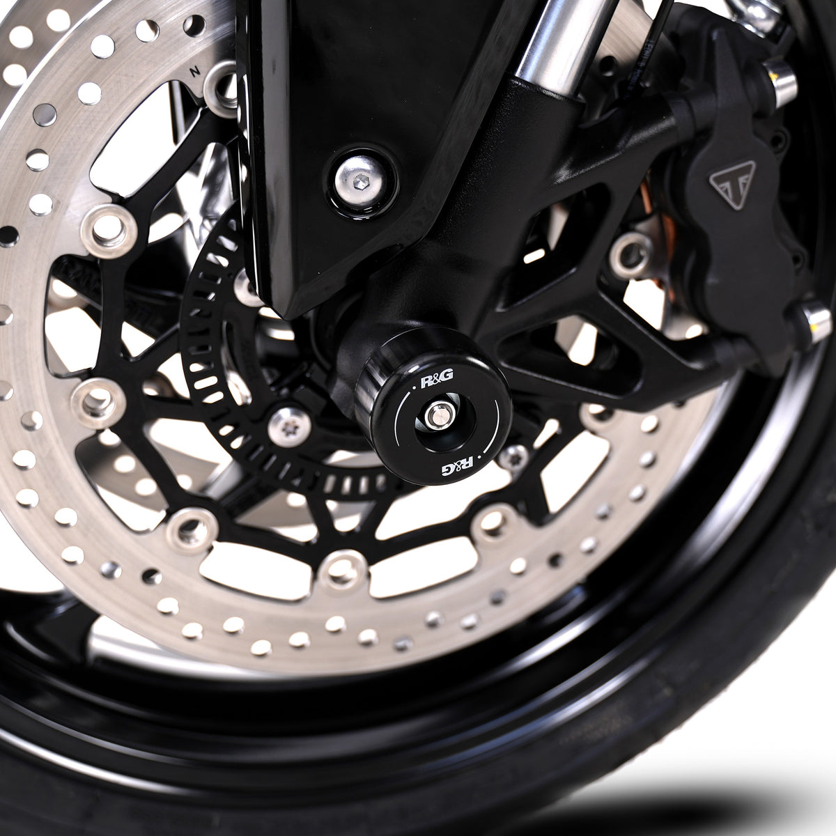 R&G Fork Protectors | Black | Triumph Street Triple 660 S '17-'22, Daytona 675 '13-,Daytona 660 '24-, Street Triple RX '15-, Street Triple R/RS 765 '17- and 6 others