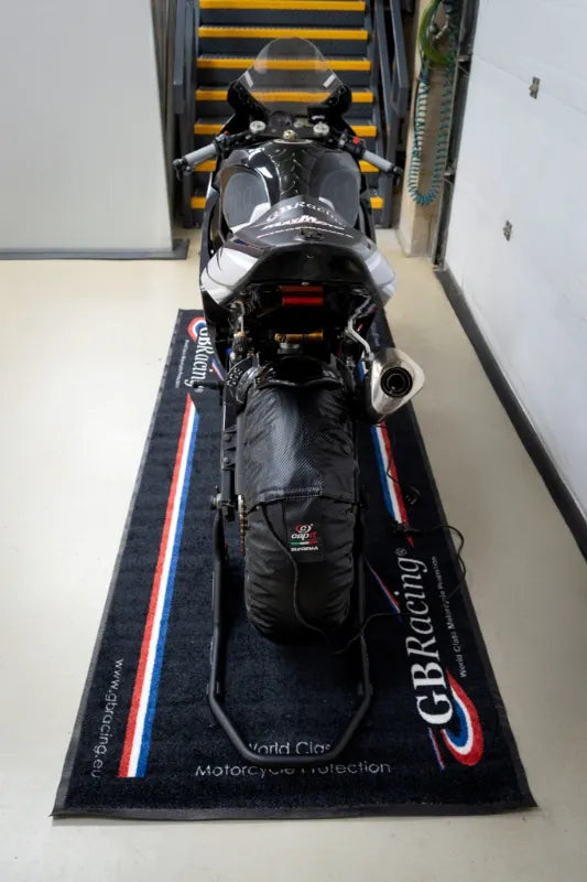 GBRacing Motorcycle Mat - Shop name