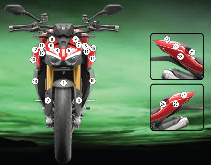 Eazi-Grip Stone Chip Protection Kit | Clear - Gloss | Ducati Streetfighter V2 2025>Current - Pyramid Motorcycle Accessories