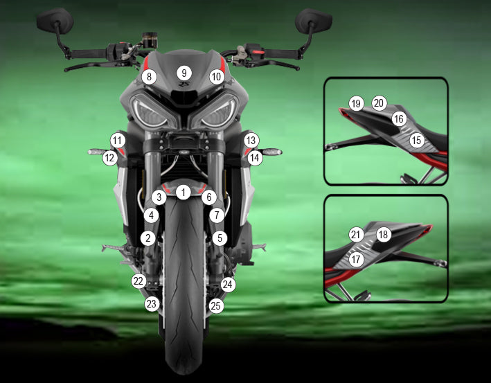 Eazi-Grip Stone Chip Protection Kit | Clear - Gloss | Triumph Street Triple RS 2020-2022