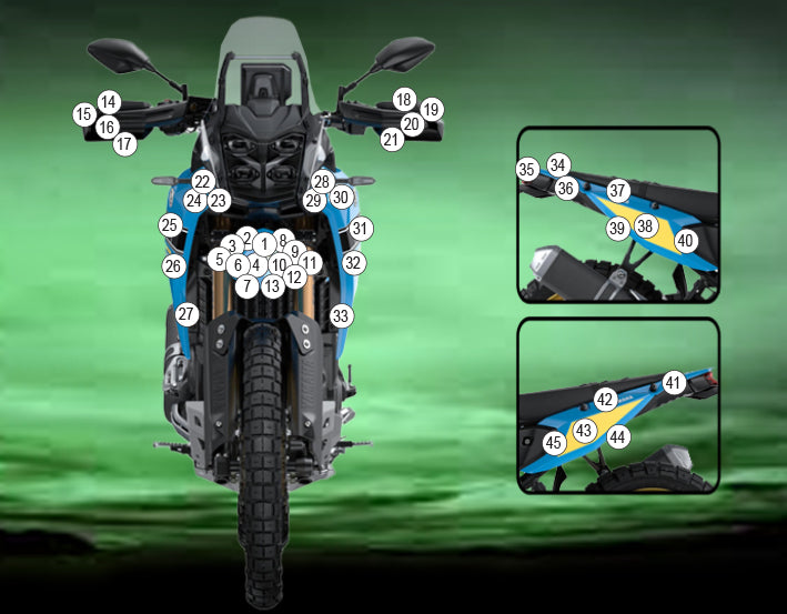 Eazi-Grip Stone Chip Protection Kit | Clear - Matte | Yamaha Tenere 700 Rally 2025>Current - Pyramid Motorcycle Accessories