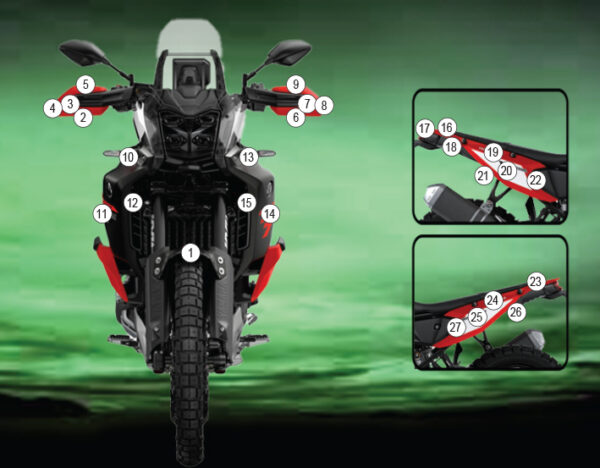 Eazi-Grip paint protection kit for Yamaha Tenere 700 World Raid 2026 onwards