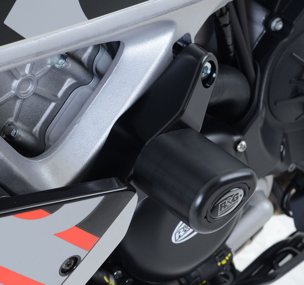 R&G Crash Protectors | White | Aprilia RSV4 '09- '24, Tuono V4 '11-'20, RSV4 1100 Factory '19-'20, Tuono V4 1100 (Factory) '15-