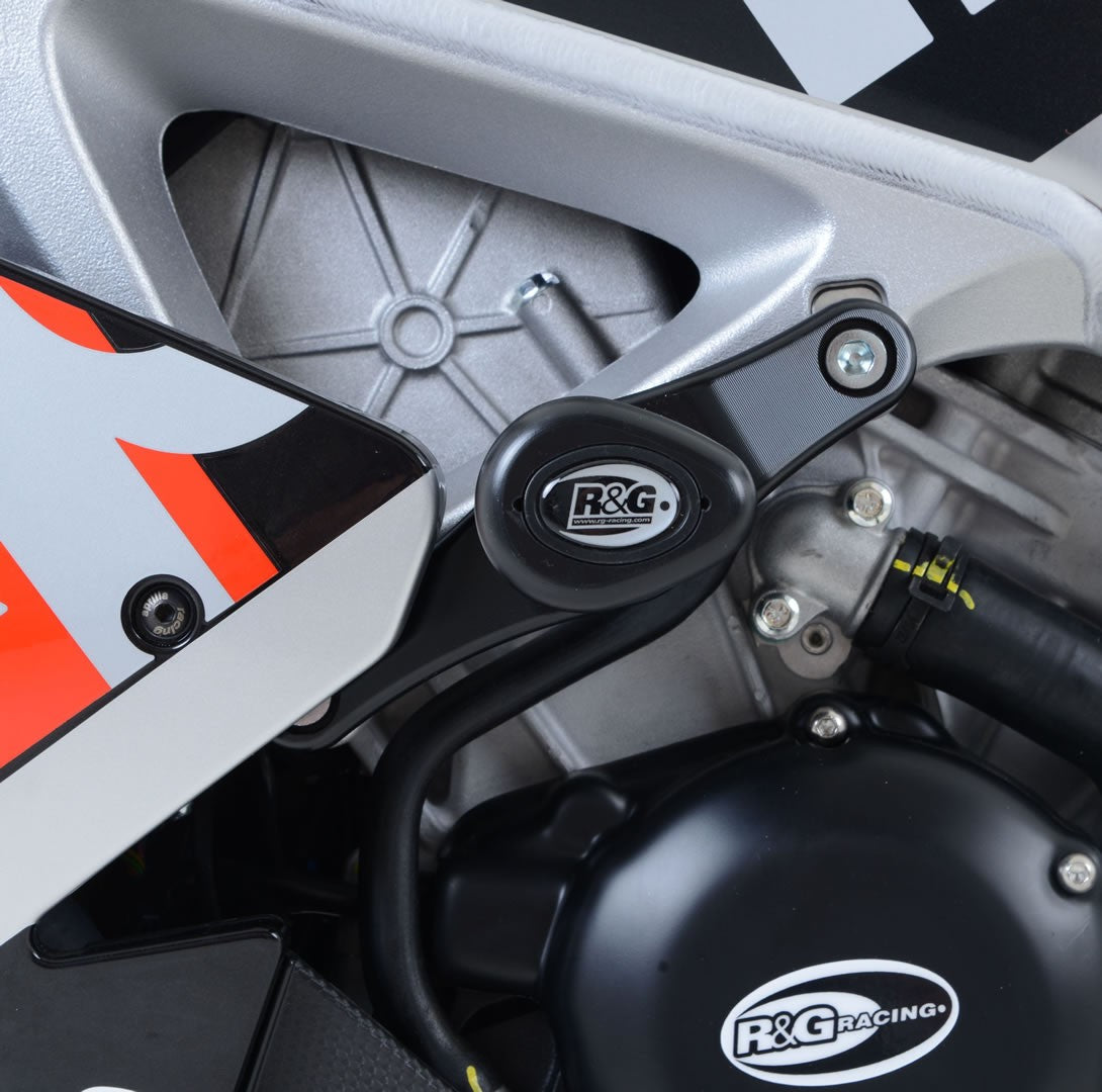 R&G Crash Protectors | White | Aprilia RSV4 '09- '24, Tuono V4 '11-'20, RSV4 1100 Factory '19-'20, Tuono V4 1100 (Factory) '15-