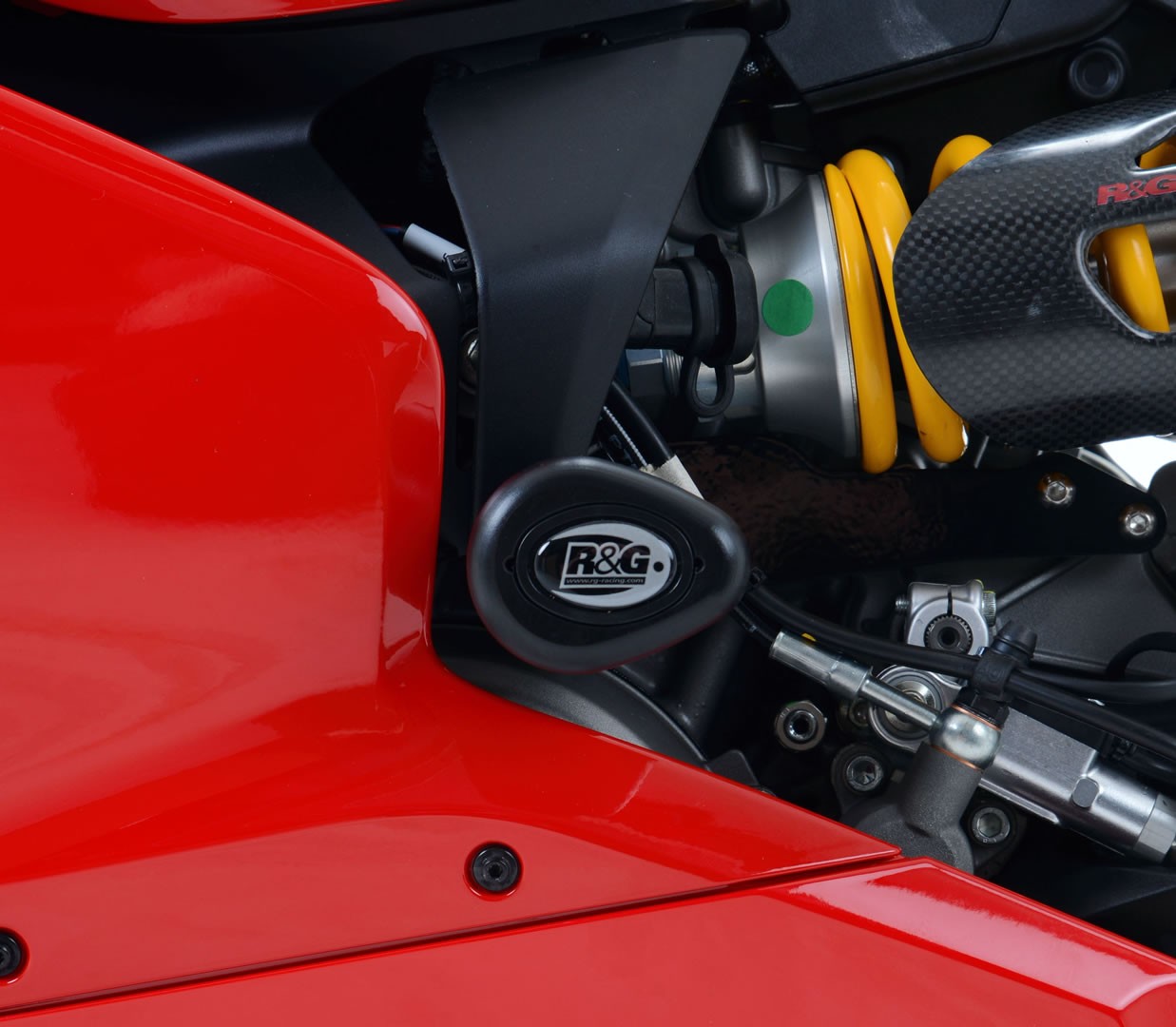 R&G Crash Protectors | White | Ducati 1299 Panigale 2015>2019 & Ducati 959 Panigale 2016>2019 & Ducati 899 Panigale 2013>2015 & Ducati Panigale V2 2020>2024 & Ducati 1199 Panigale 2012>2015