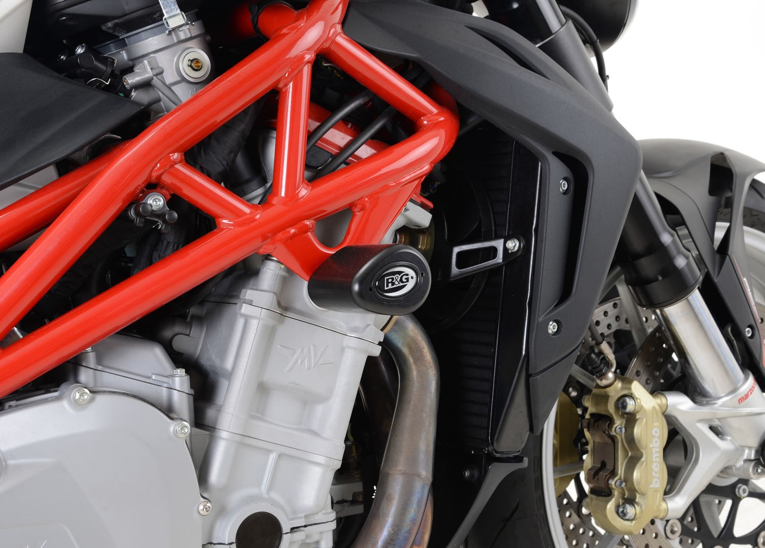 R&G Crash Protectors | White | MV Agusta Brutale 1090 RR 2013