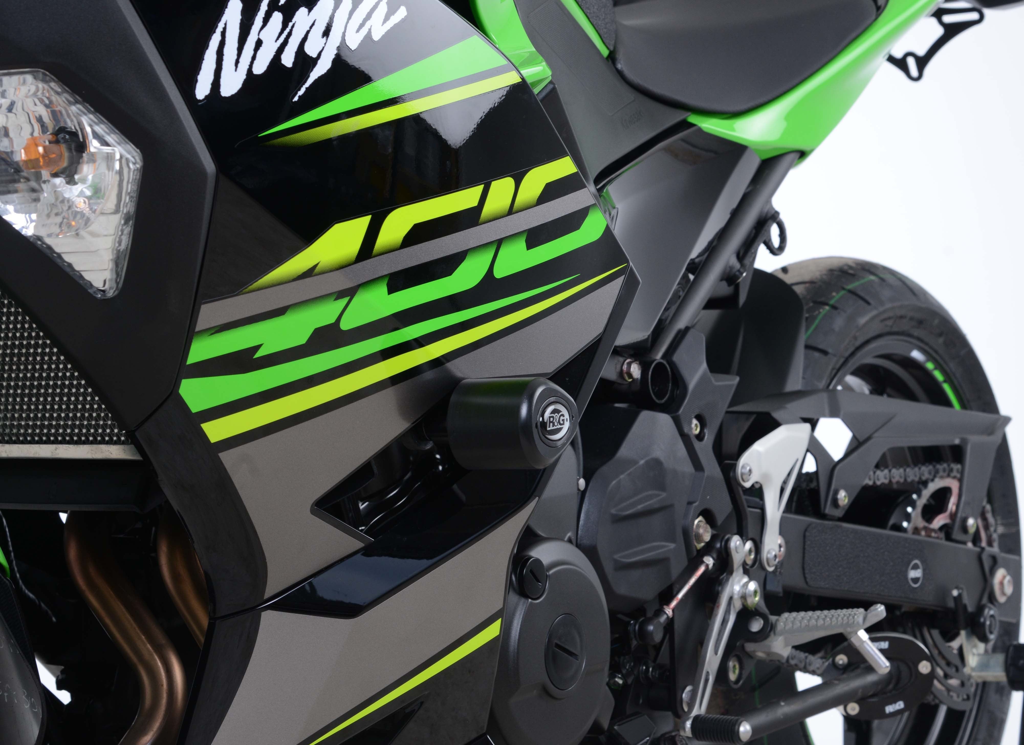R&G Crash Protectors | White | Kawasaki Z 400 2019>2020 & Kawasaki Z 250 SL 2019 & Kawasaki Ninja 250 2018>2020 & Kawasaki Z 500 2024>Current & Kawasaki Ninja 500 2024>Current & Kawasaki Ninja 400 2018>Current