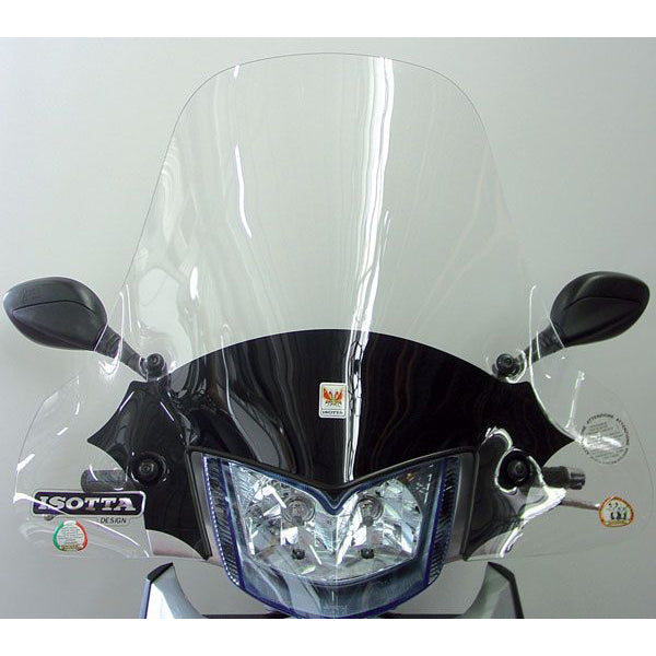 Isotta Medium Screen with Anti-Sun Refraction | Clear | Kymco People S 300 2008 - 2013 with Serigraphy Anti Solar Refraction - Pyramid Motorcycle Accessories