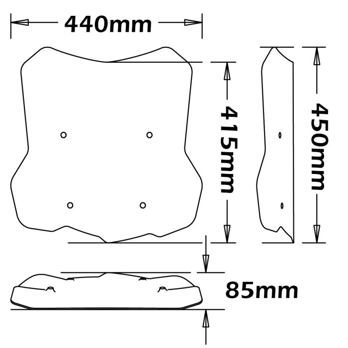 Isotta Medium Screen | BMW F 850 GS 2018> - Pyramid Motorcycle Accessories