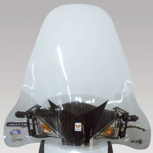 Isotta High Screen with Anti-Sun Refraction | Clear | Kymco Agility Rs with Serigraphy Anti-sun Refraction - Pyramid Motorcycle Accessories